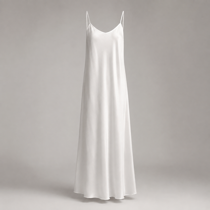 Satin-Maxikleid mit Wasserfallausschnitt