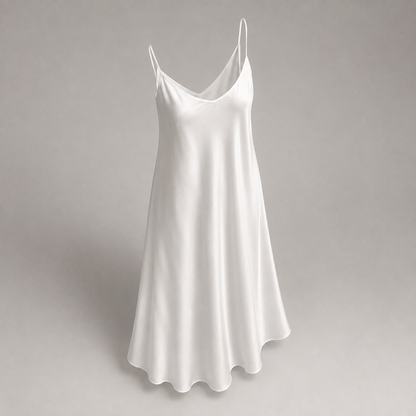 Satin-Maxikleid mit Wasserfallausschnitt