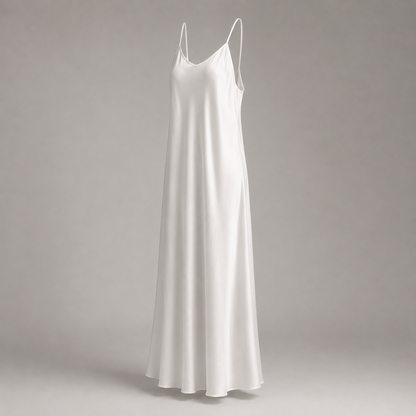 Satin-Maxikleid mit Wasserfallausschnitt