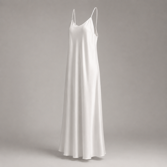 Satin-Maxikleid mit Wasserfallausschnitt