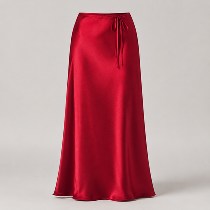 Eleganter Satin-Maxirock mit Bindetail