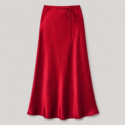 Eleganter Satin-Maxirock mit Bindetail