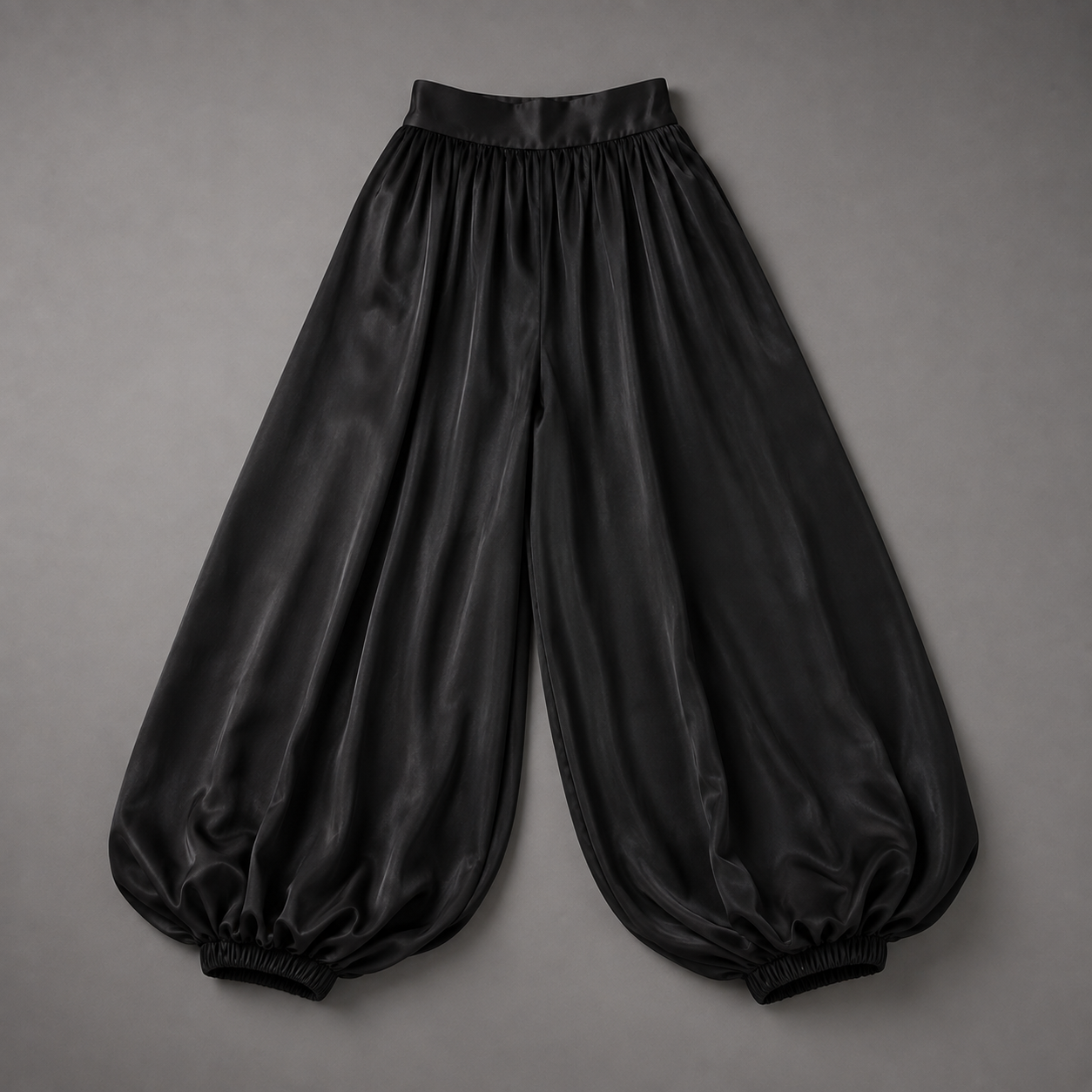 Elegante geraffte Hose mit weitem Bein