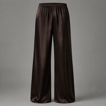 Elegante Satin-Hose mit weitem Bein