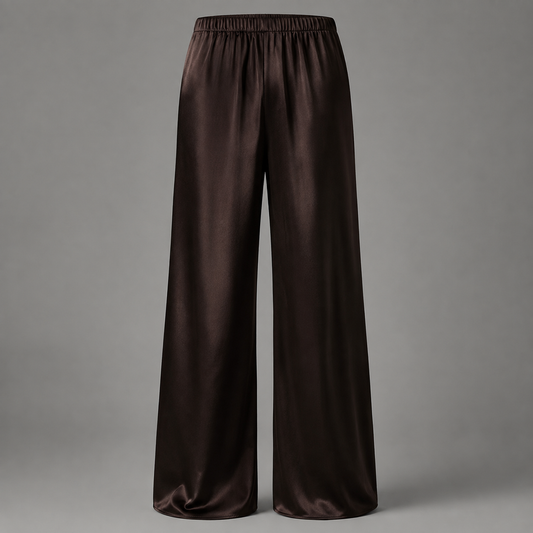 Elegante Satin-Hose mit weitem Bein
