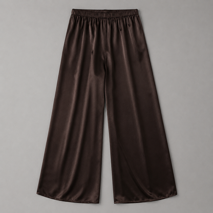 Elegante Satin-Hose mit weitem Bein