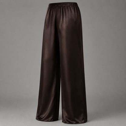 Elegante Satin-Hose mit weitem Bein