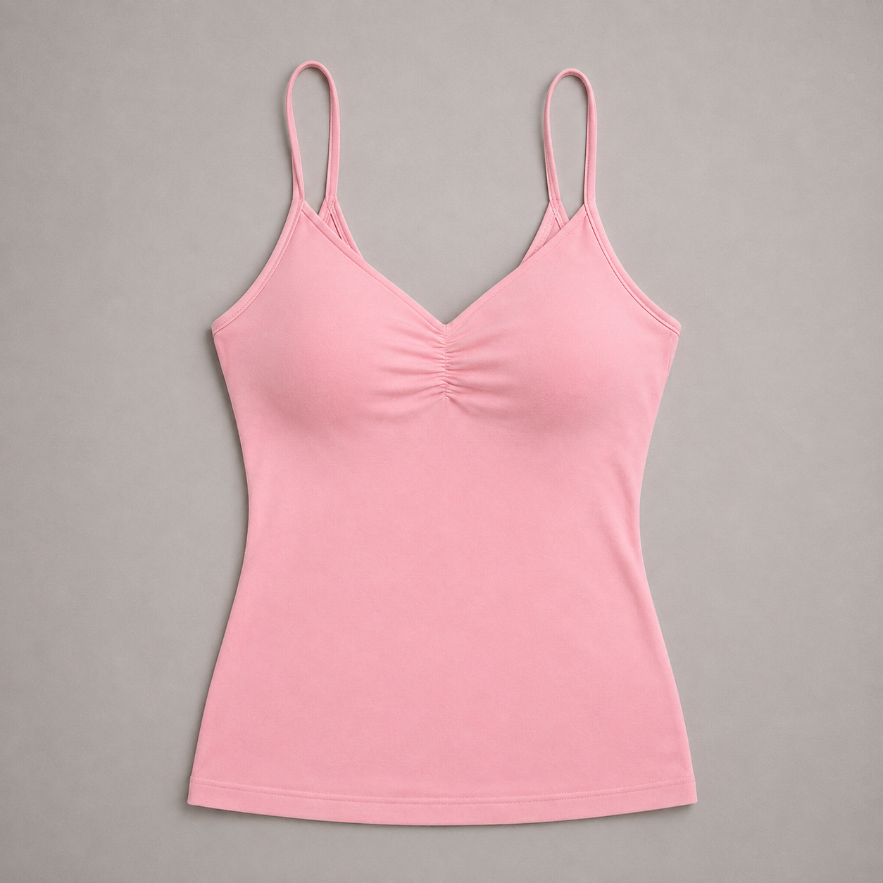 Gerafftes Camisole-Top mit V-Ausschnitt