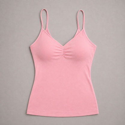 Gerafftes Camisole-Top mit V-Ausschnitt