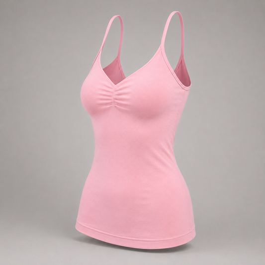 Gerafftes Camisole-Top mit V-Ausschnitt